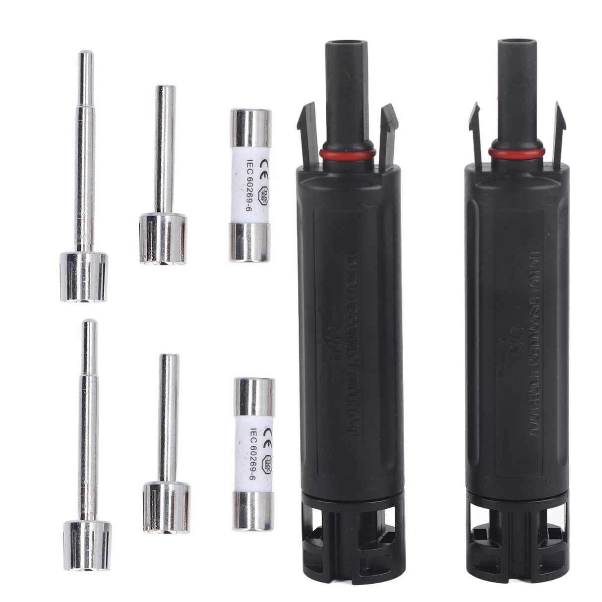 2Sets Solar PV Connectors Set IP68 Waterproof Anti UV 1000V Solar Built in Fuse Connector for Solar Cables/Controllers30A