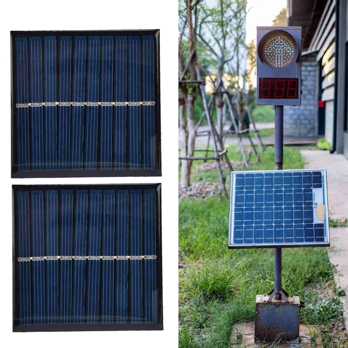 2Pcs Mini Solar Panel Portable Encapsulated Cell Epoxy Flexible DIY Use 0.7W 5V 0‑140mA