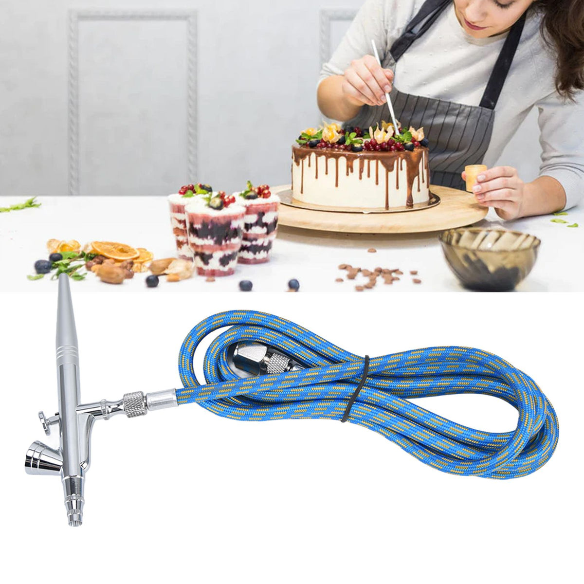 G1/8 Paint Airbrush Kit DIY Paint Spray Pen 5‑30PSI Makeup Airbrush for Clothing Styling