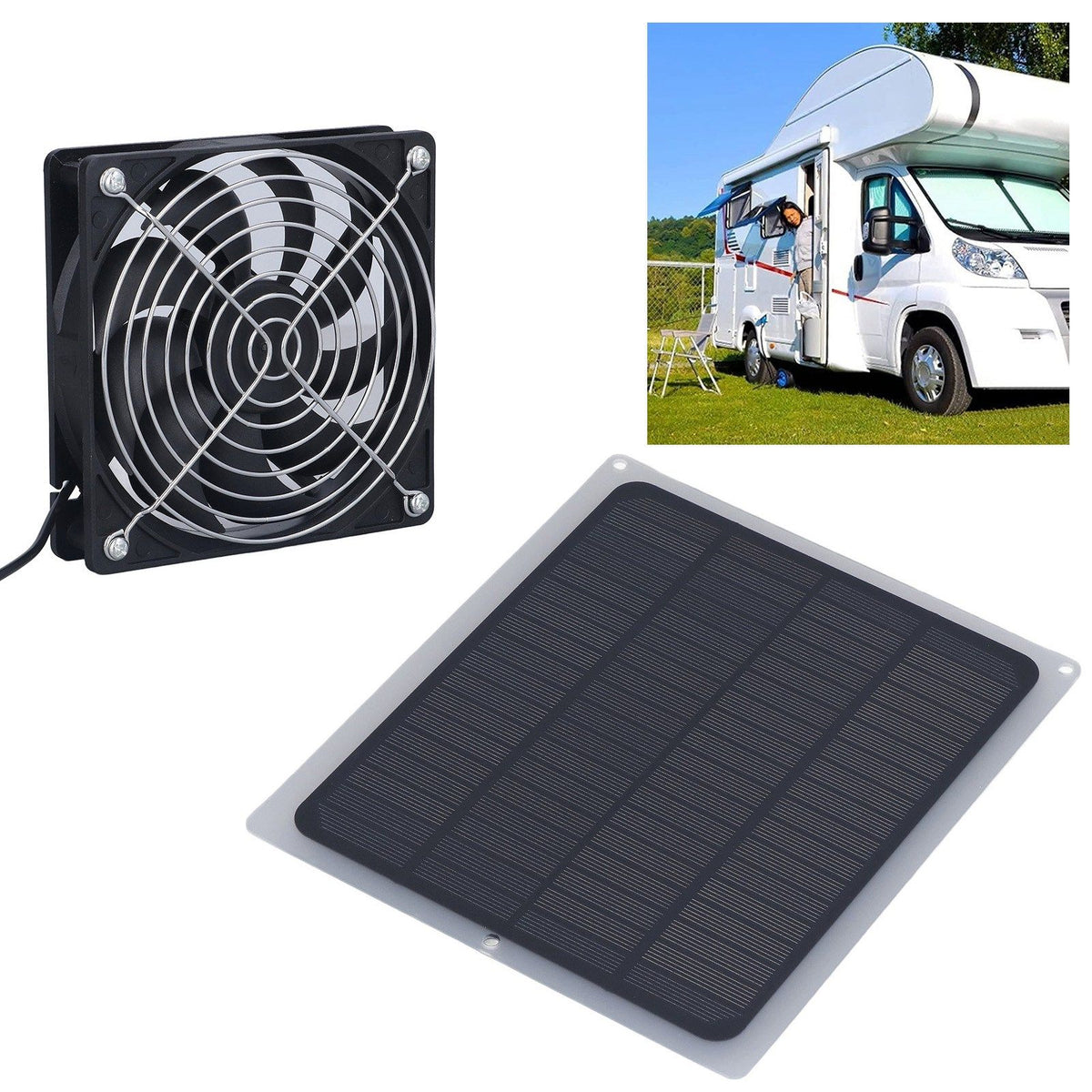 6W Solar Panel Fan with Protecting Net Waterproof Greenhouse Chicken House Solar Fan for Outdoor
