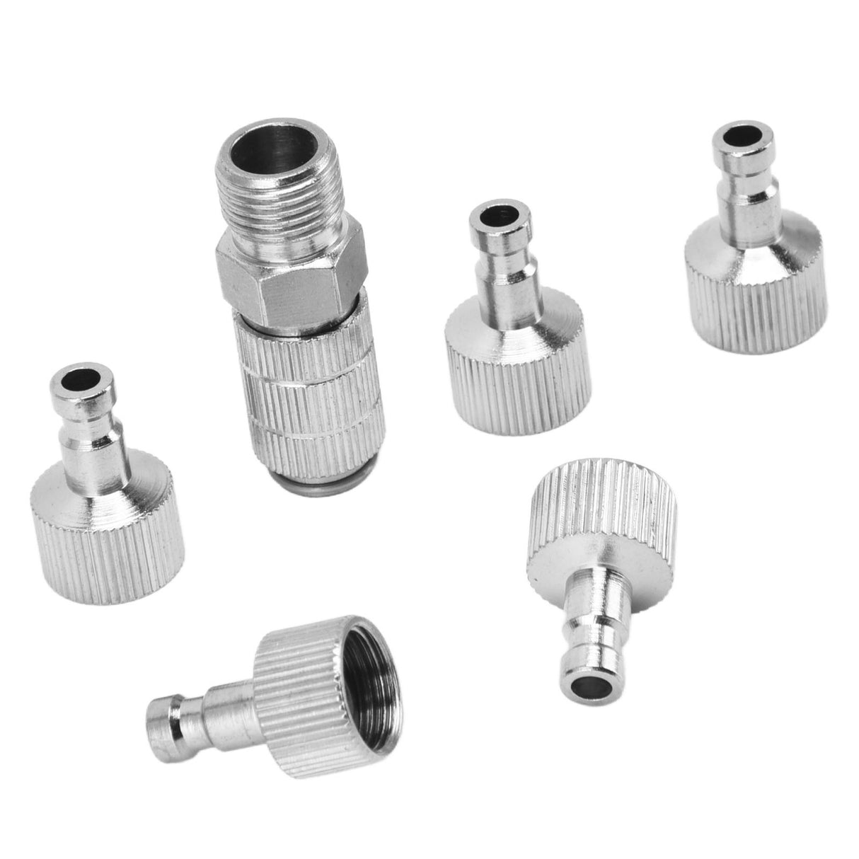 6PCS Airbrush Adapter Set Stainless Steel Airbrush Quick Release Fittings Airbrush Connector Kit