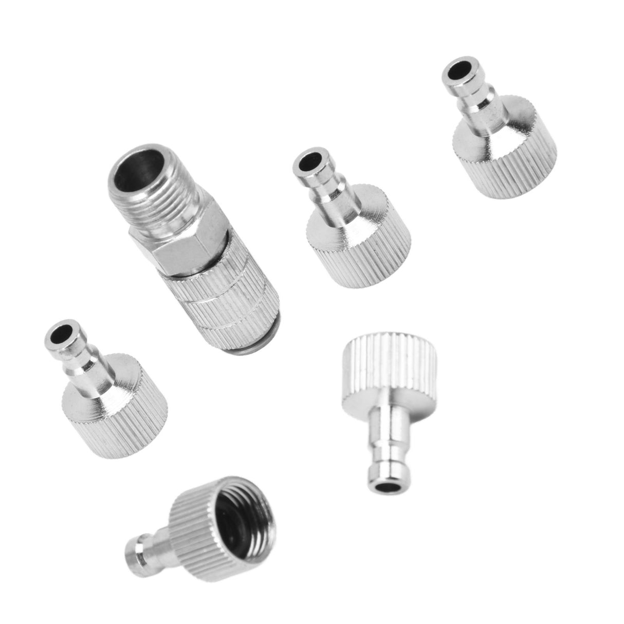 6PCS Airbrush Adapter Set Stainless Steel Airbrush Quick Release Fittings Airbrush Connector Kit