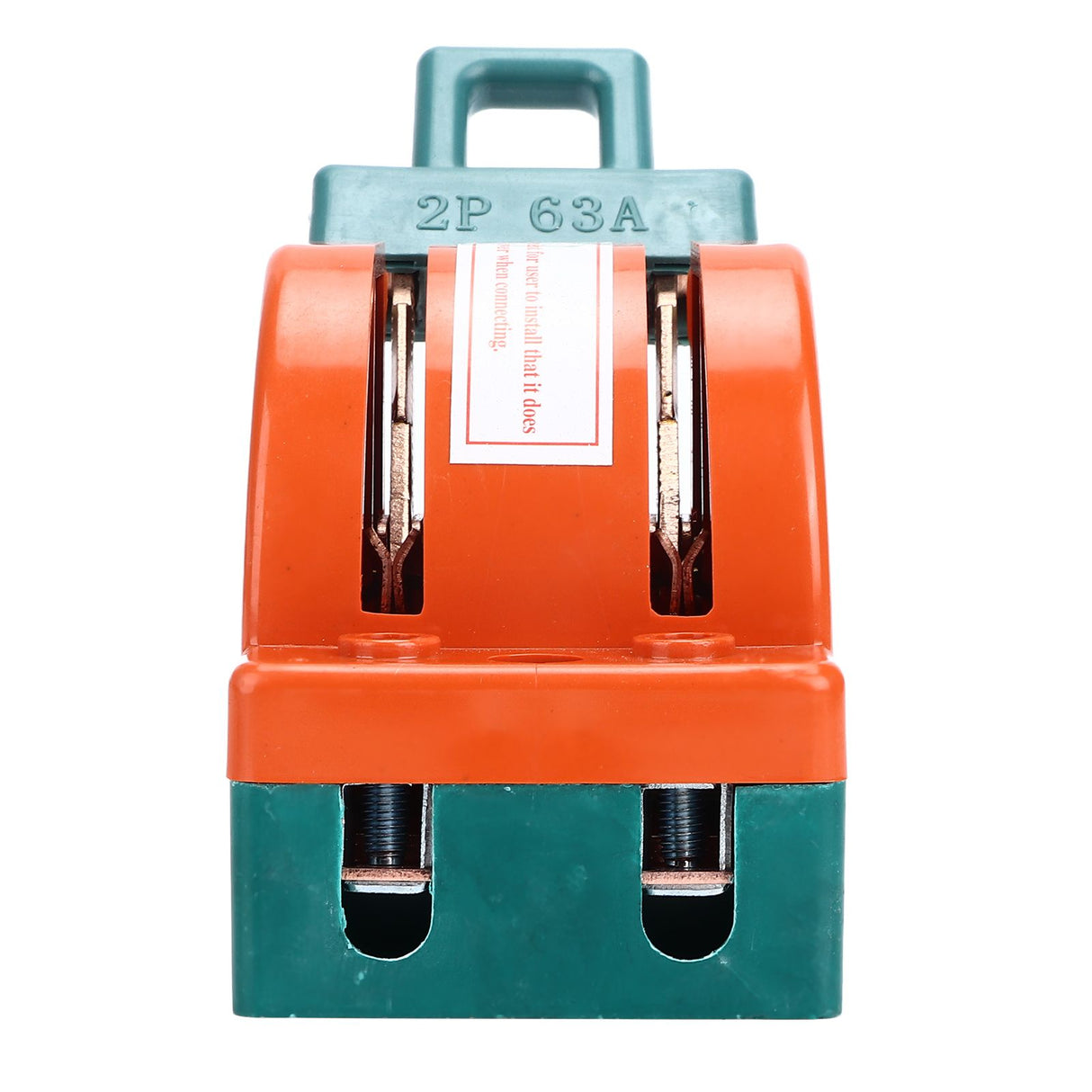 Knife Safety Switch 2 Pole 63A AC 220V Single Throw ABS Copper Disconnect Knife Switch for Fail Safe Circuit Breakers