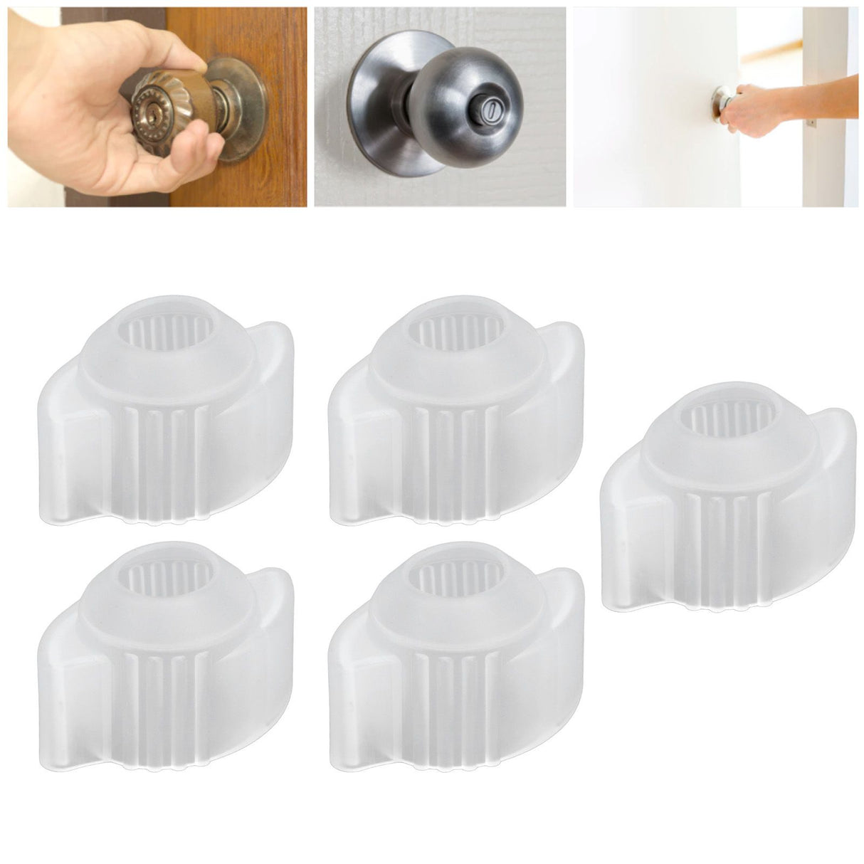 5PCS Luminous Door Knob Protection Cover Soft Silicone Child Safety Door Knob Cover for Household