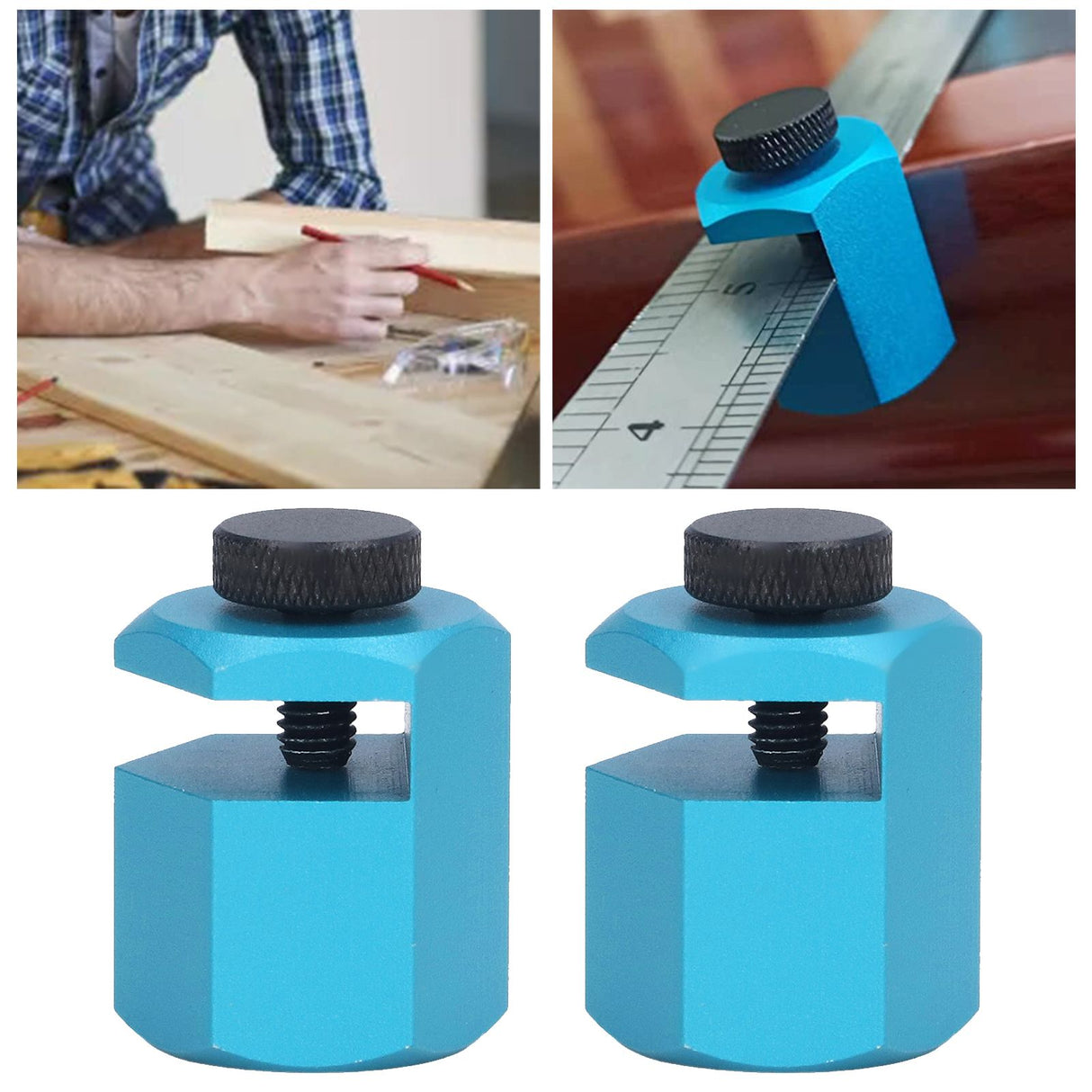 Aluminium Alloy Framing Square Attachment Jig Easy Grip Stair Gauge for Layout Blue