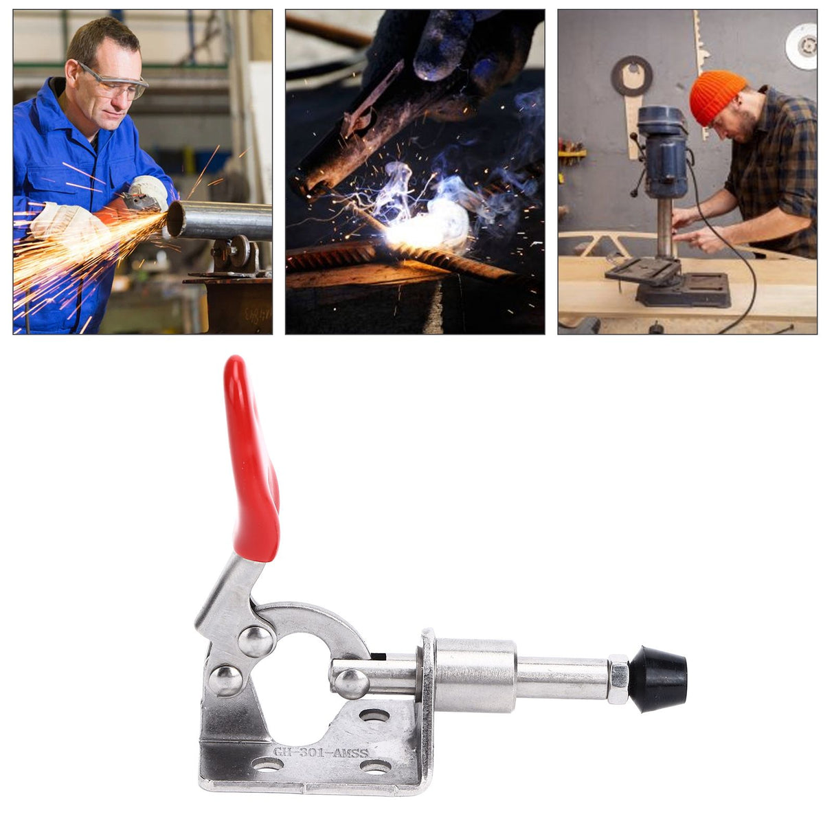 Quick Release Toggle Clamp Stainless Steel 99.2lb Capacity Prevent Slip Push Pull Lever Clamp for Woodworking Welding