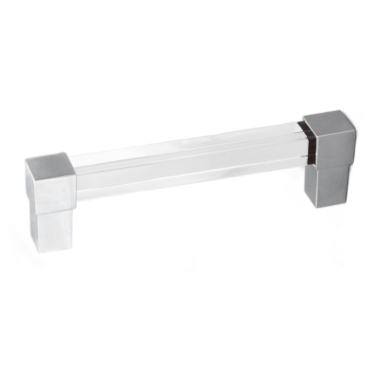 Acrylic Drawer Pulls Single Hole Crystal Cabinet Drawer Pulls for Kitchen Cabinets Dresser Cupboard Hole Spacing 128 Silver