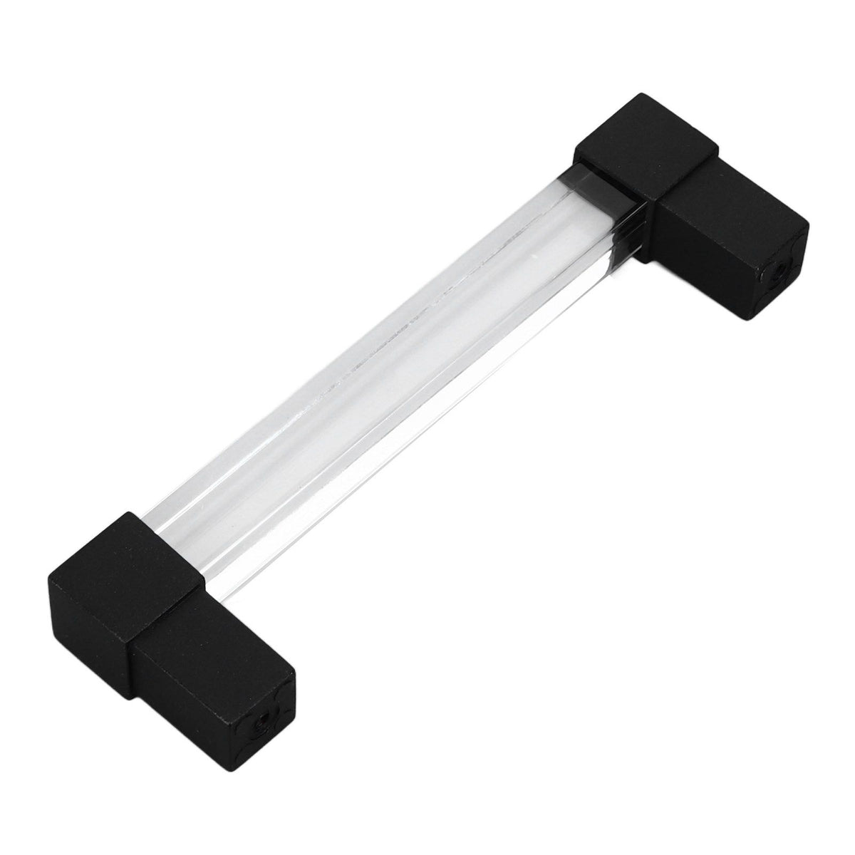 Acrylic Drawer Pulls Single Hole Crystal Cabinet Drawer Pulls for Kitchen Cabinets Dresser Cupboard Hole Spacing 128 Black