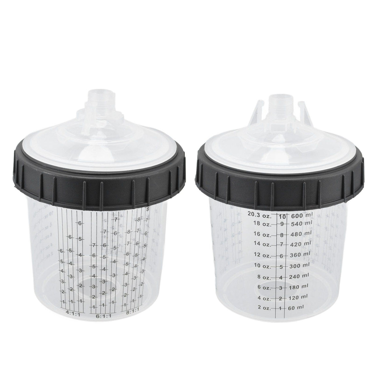 Disposable Paint Spray Cup Plastic Spray Paint Mixing Cup with Lids Painting Supplie 600ml