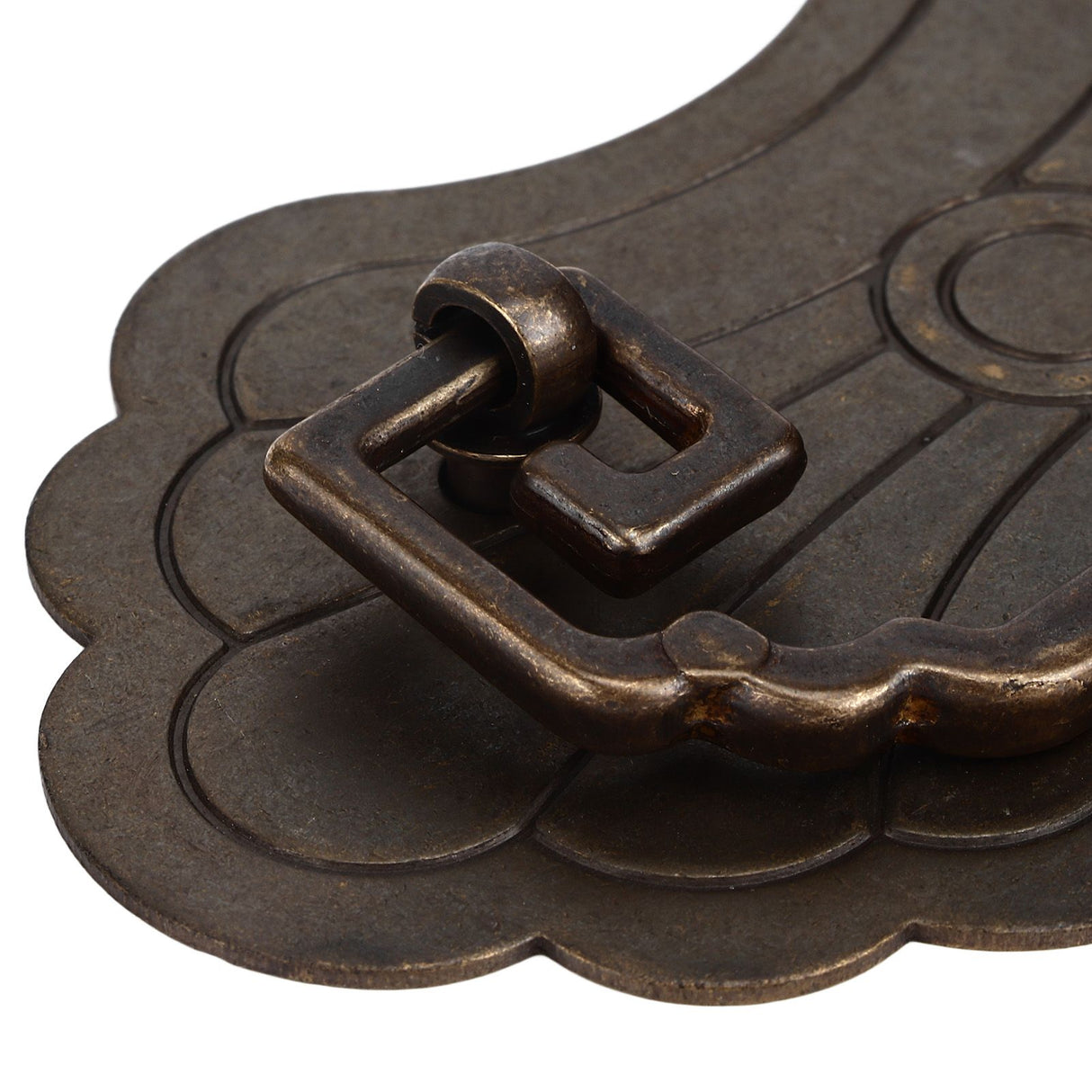 Antique Drawer Handle 12.8x7cm Wealth Blossoms Retro Chinese Style Brass Vintage Drawer Pulls with 2 Screws for Bookcase Bronze