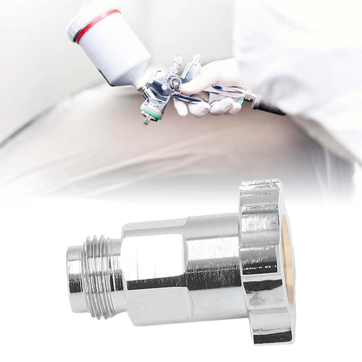 Spray Cup Connector Stainless Steel Disposable Pot Connector Airbrush Adapter Watering Can Connector External Thread G3/8