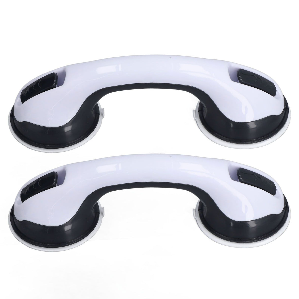 2pcs Shower Handle Curved Design Double Lock Security Toolless Installation Plastic Shower Support Bar for Elderly