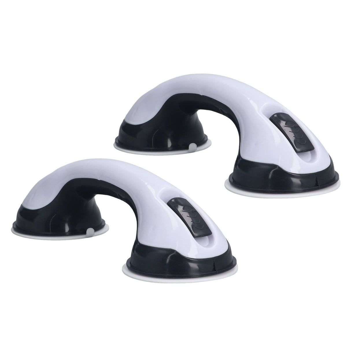 2pcs Shower Handle Curved Design Double Lock Security Toolless Installation Plastic Shower Support Bar for Elderly