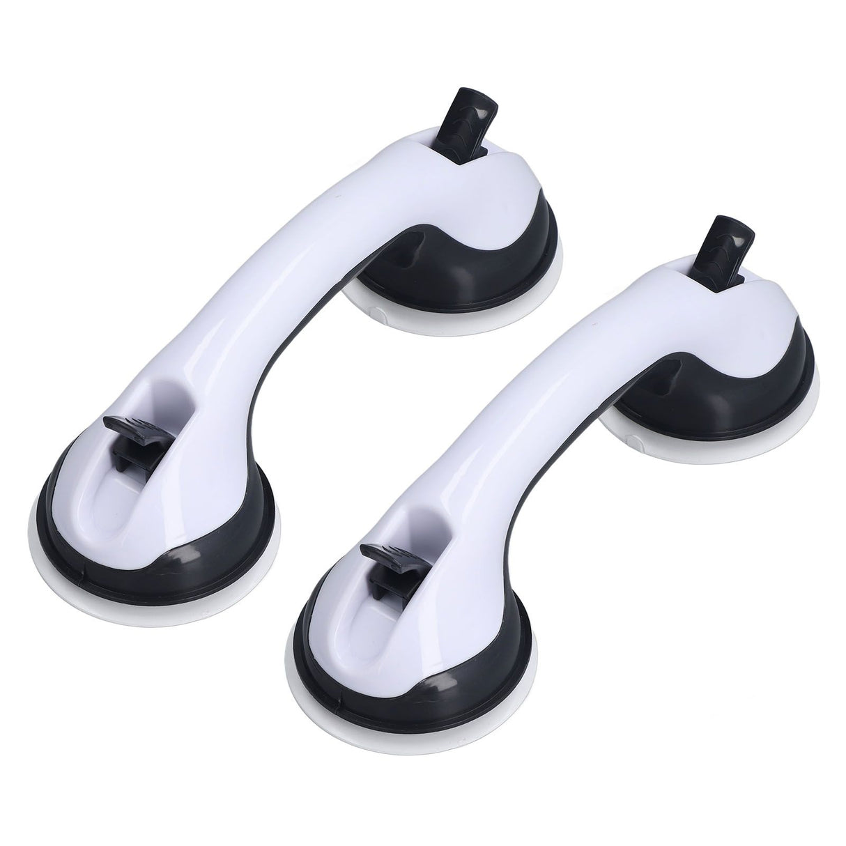 2pcs Shower Handle Curved Design Double Lock Security Toolless Installation Plastic Shower Support Bar for Elderly