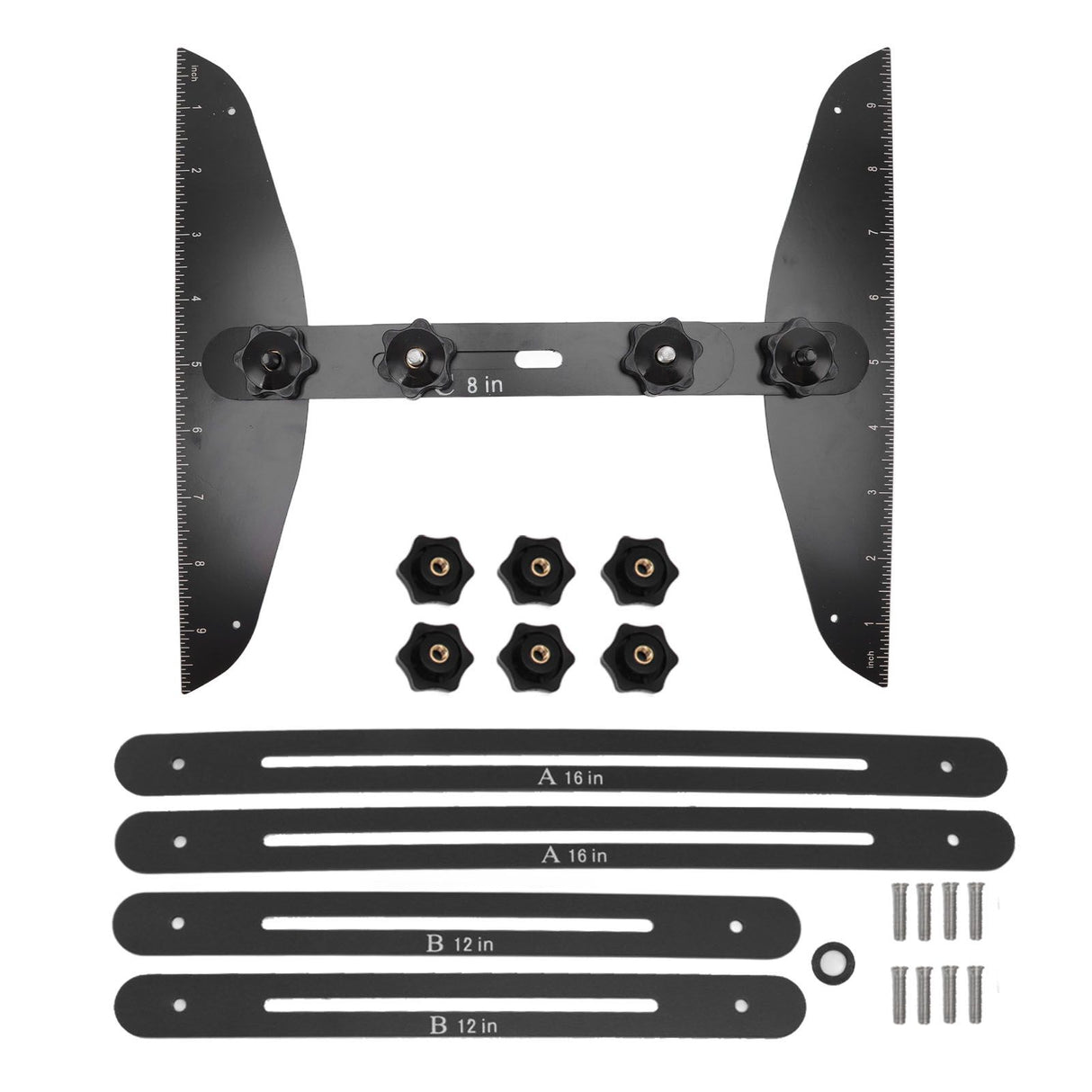 Stair Treads Gauge Stainless Steel 8in 12in 16in Corrosion Resistant High Accuracy Easy Operation Stair Measuring Tool Black Set