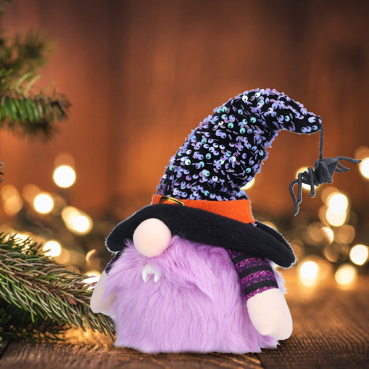 Halloween Decorations Illuminated Dwarf Ornaments Halloween Glowing Faceless Doll for Christmas Thanksgiving DecorPurple