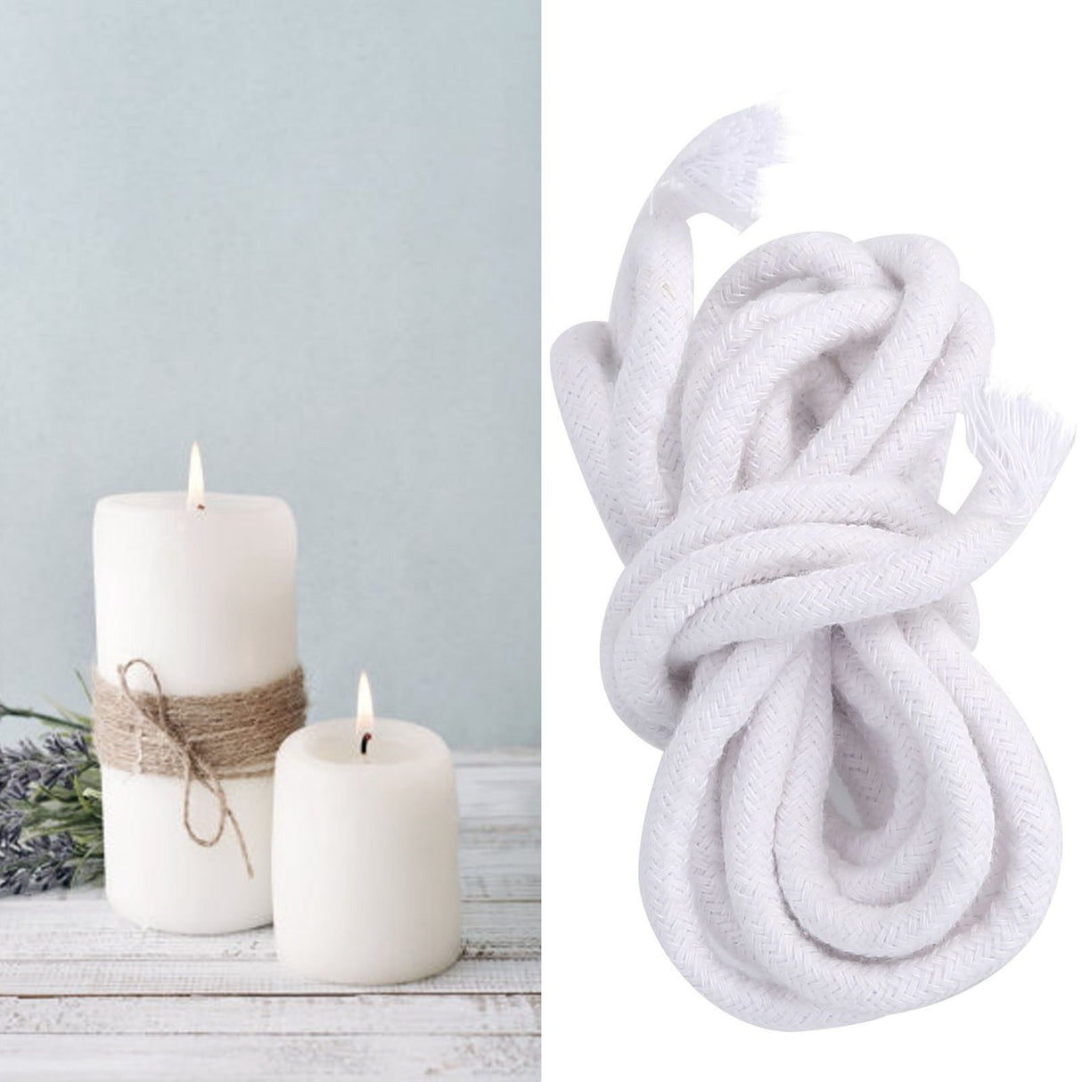 Braid Candle Wick Cotton Round Oil Lamp Wick for Making Candles DIY Oil Lamps 6.6ft