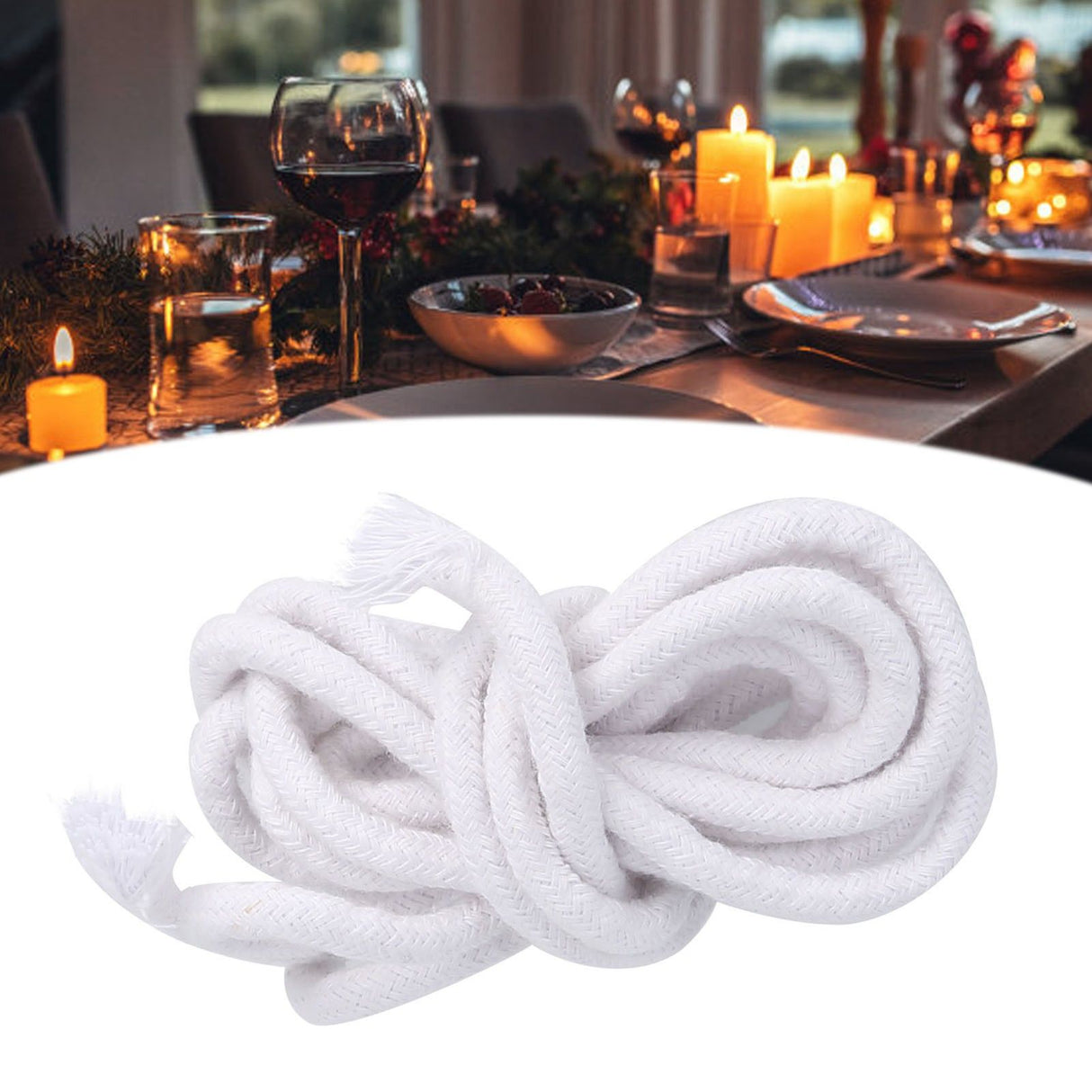 Braid Candle Wick Cotton Round Oil Lamp Wick for Making Candles DIY Oil Lamps 6.6ft