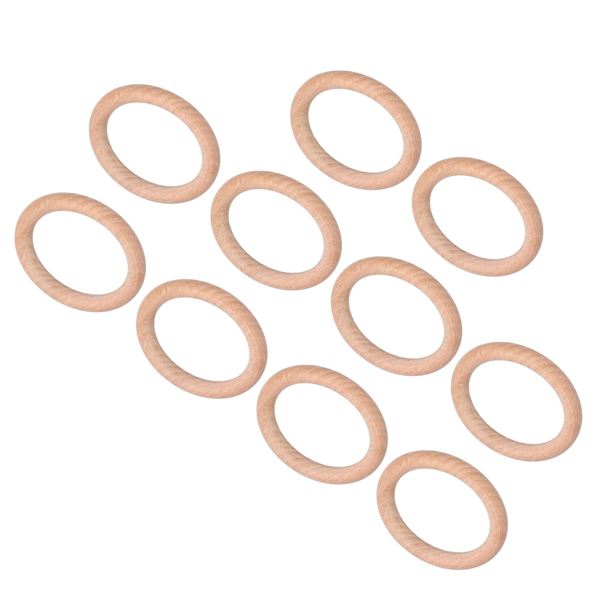 10pcs Wooden Rings Unfinished DIY Natural Wood Circles for Craft Jewelry Making Baby Teething4cm