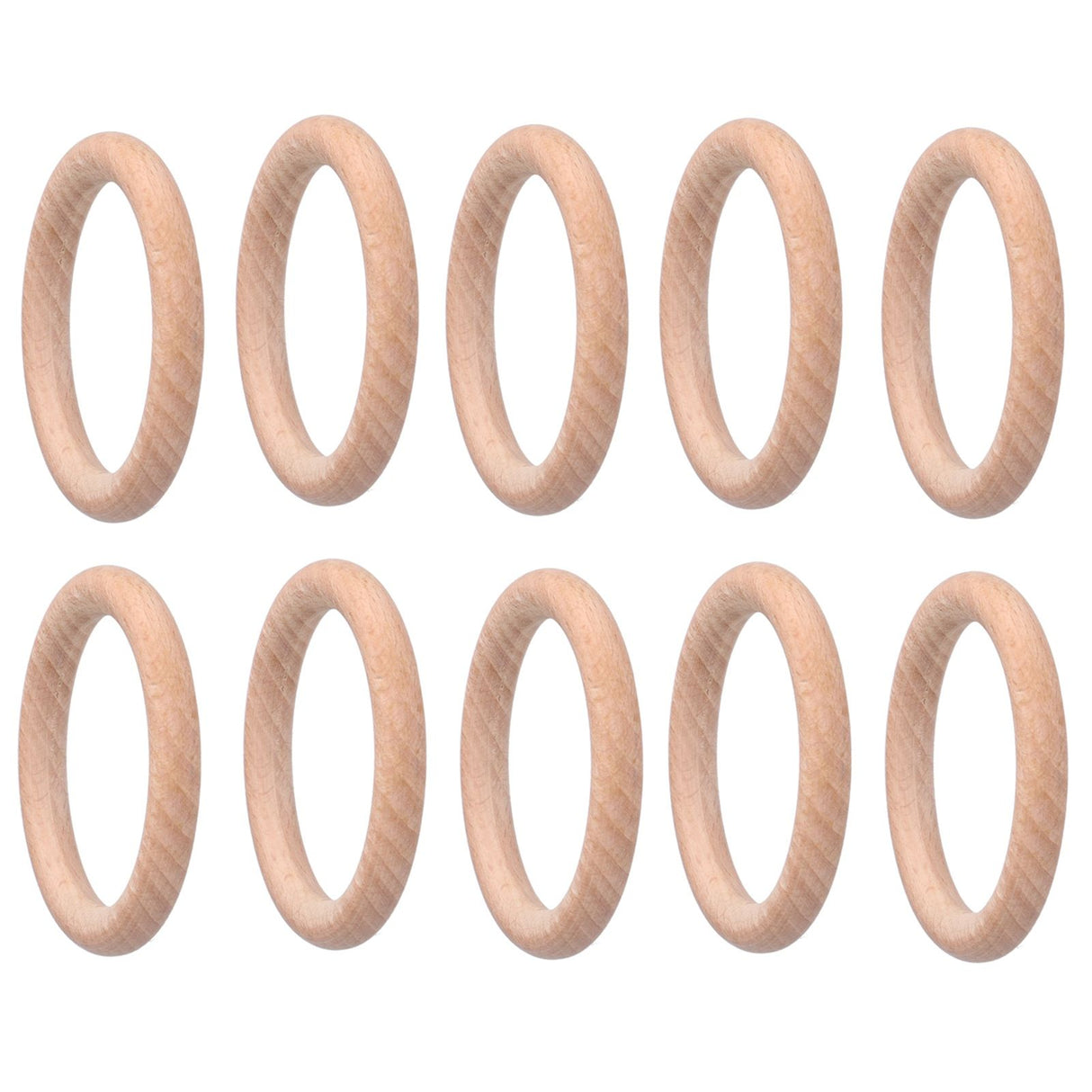 10pcs Wooden Rings Unfinished DIY Natural Wood Circles for Craft Jewelry Making Baby Teething6cm