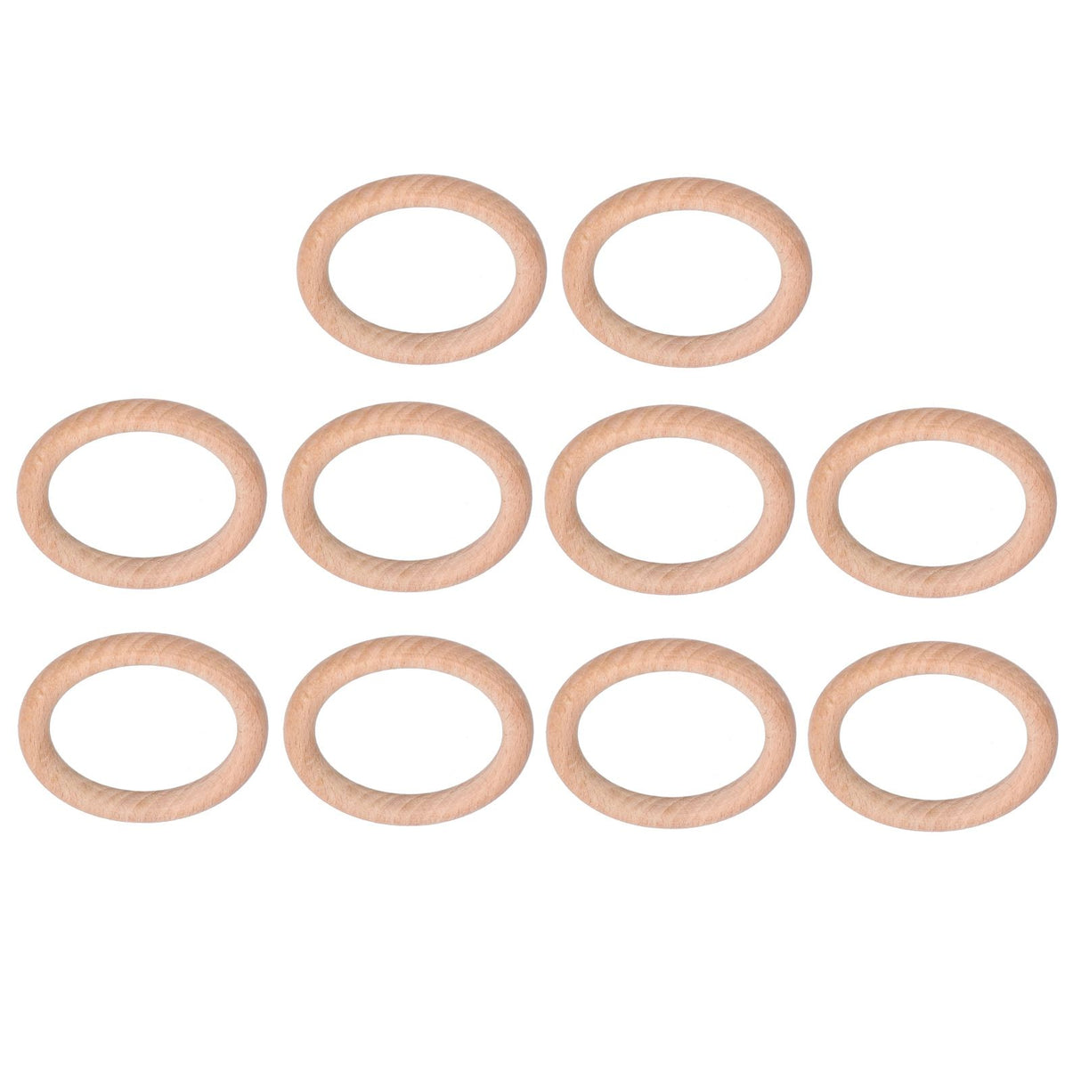 10pcs Wooden Rings Unfinished DIY Natural Wood Circles for Craft Jewelry Making Baby Teething6cm