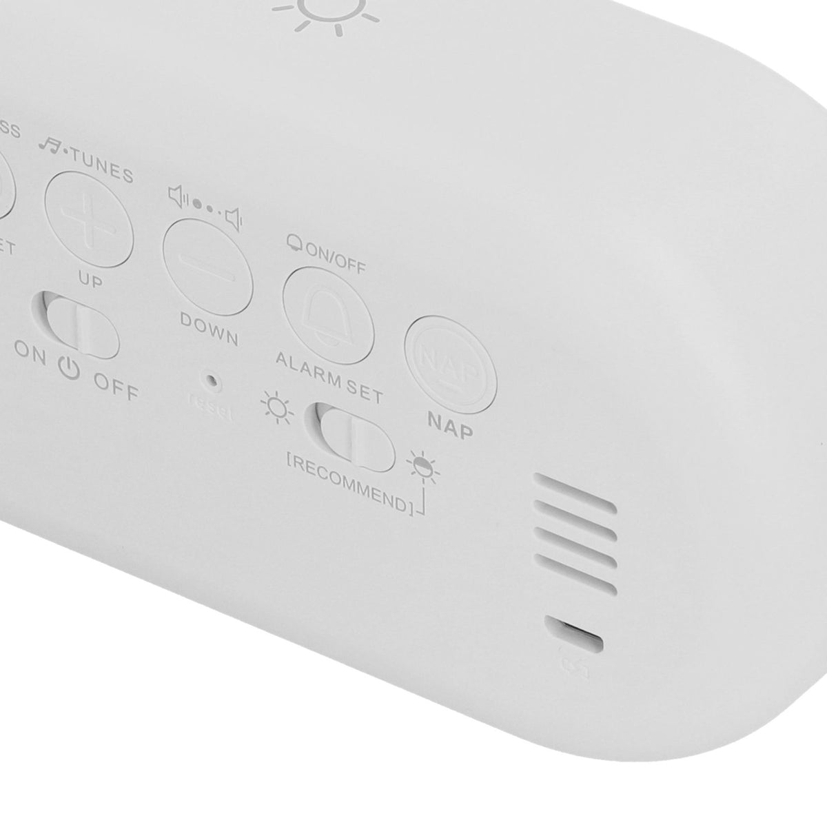 Night Light Alarm Clock LED Digital Display Music Alarm Clock Perpetual Calendar Clock with Memory FunctionWhite