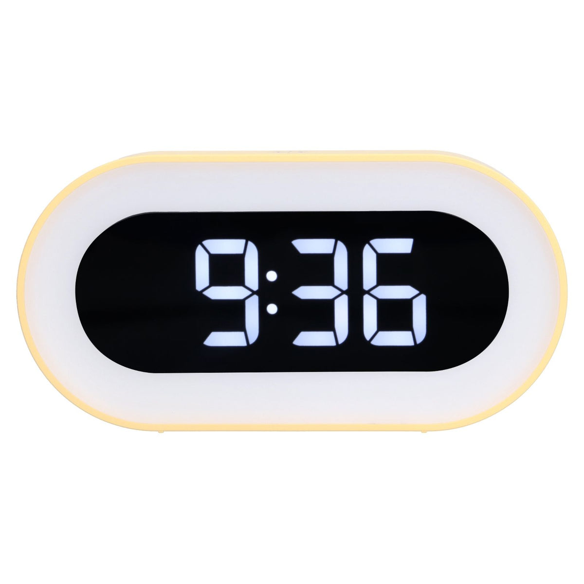 Night Light Alarm Clock LED Digital Display Music Alarm Clock Perpetual Calendar Clock with Memory FunctionYellow