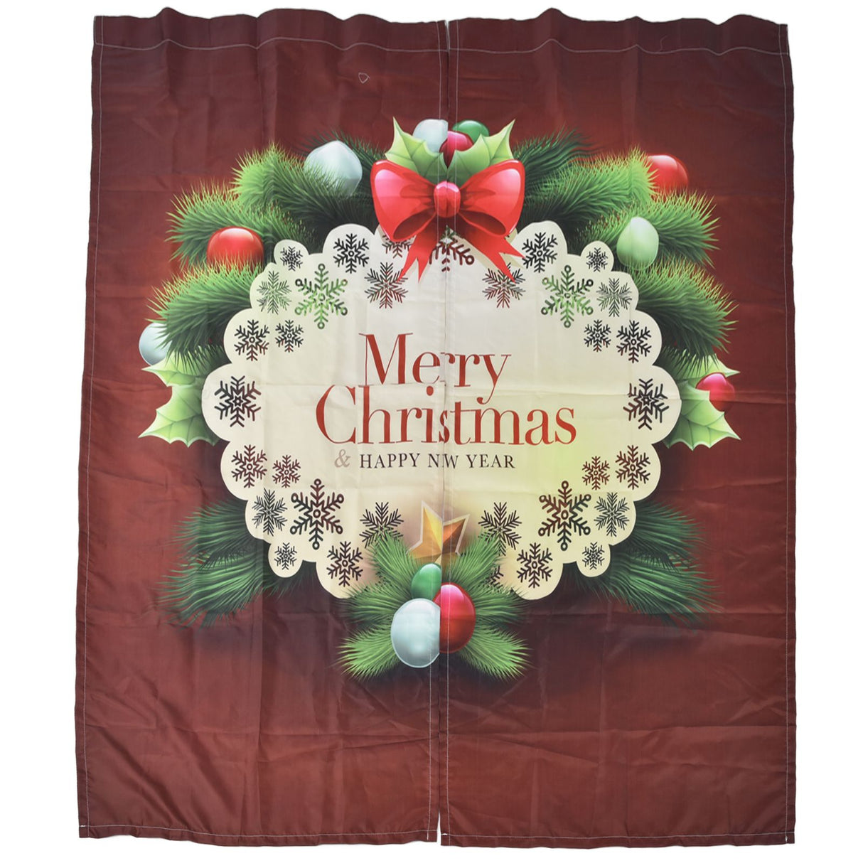 Christmas Curtain Polyester Fiber 3D Digital Printing Merry Christmas Custome Curtain for Outdoor Porch Balcony170x200cm Christmas 8