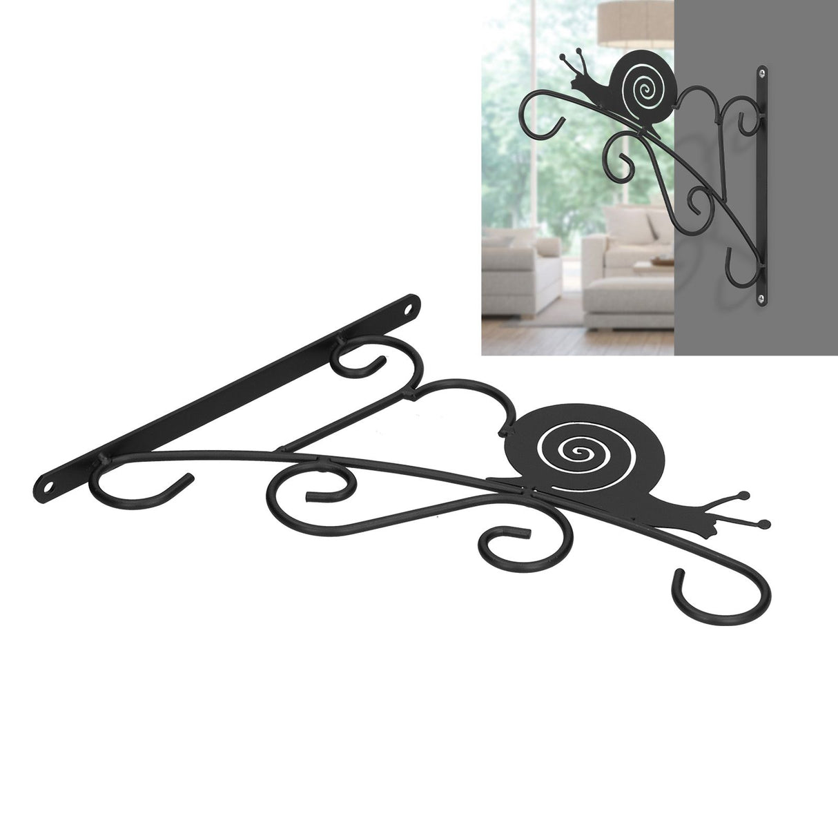 Hanging Plant Bracket Stable and Sturdy Iron Decorative Plant Hanger for Flower Bird Feeder LanternsSnails