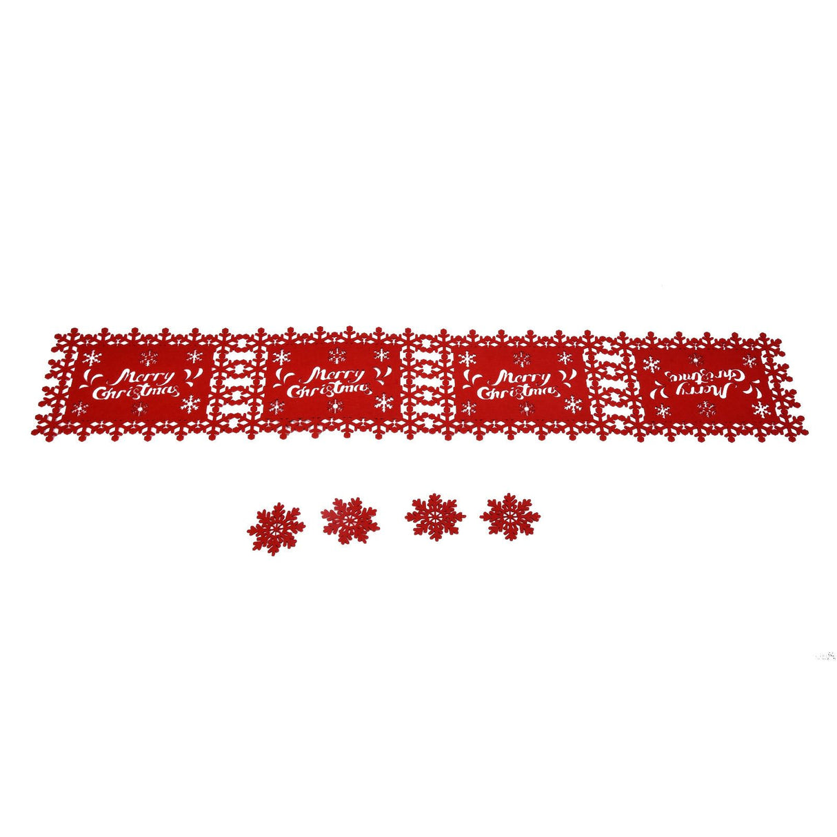 Christmas Table Runner Placemat Heat Protection Water Absorption Felt Table Runner Placemat(4 English Placemats 4 Coasters )