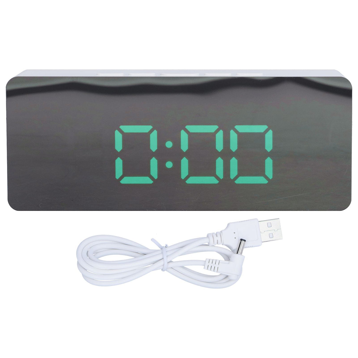 LED Mirror Alarm Clock Digital Clock with Snooze Mode for Bedroom Living Room Home Office Decor White Shell(TS-S69-G )