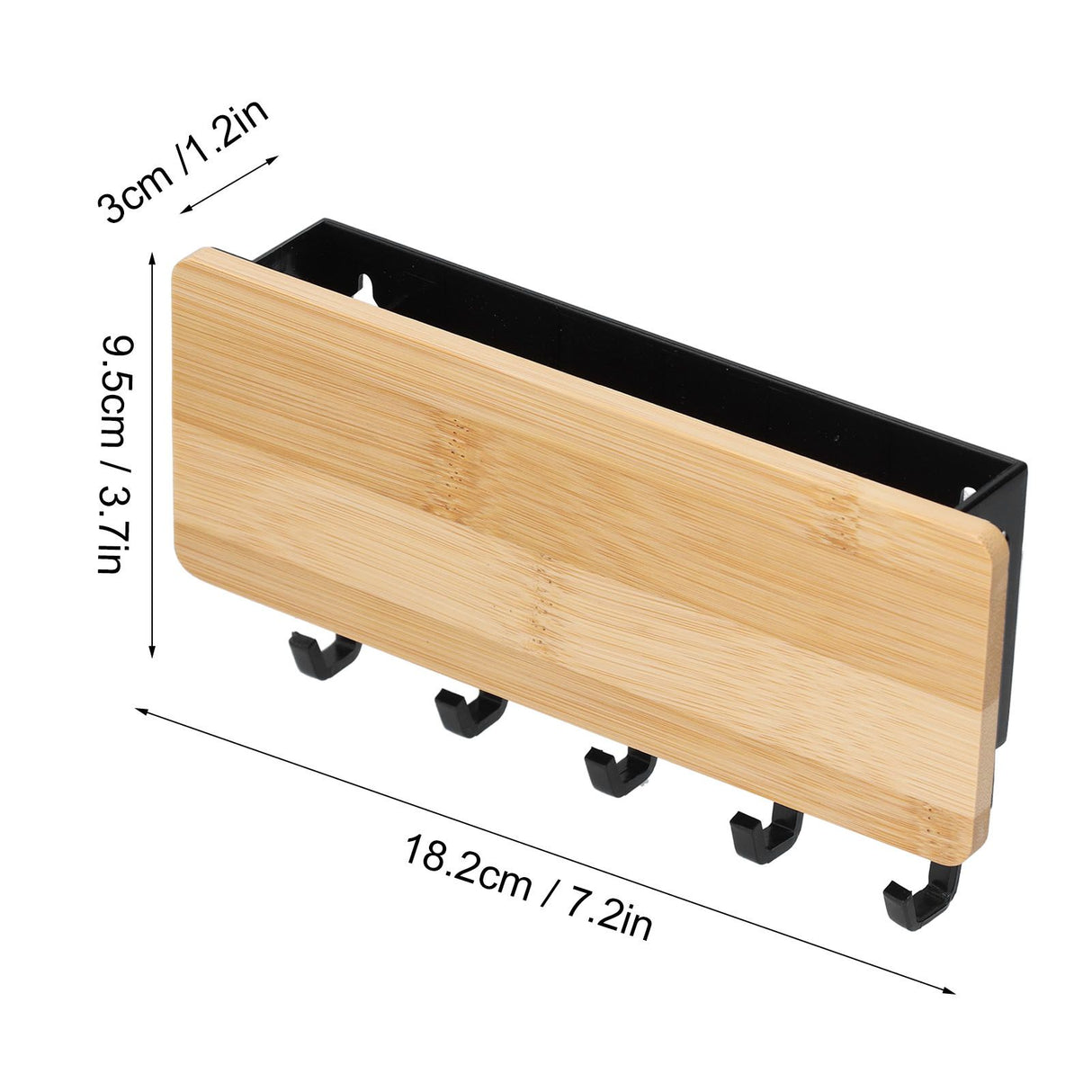 Wall Mounted Key Holder Bamboo Modern Anti Slip Key Hanger for Home Office Living RoomBamboo Color