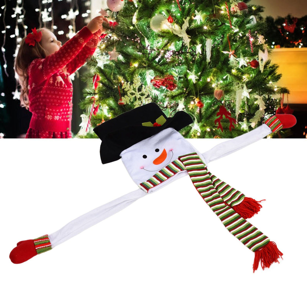 Snowman Christmas Tree Decor Snow Man Topper Ornament for Home Christmas Decoration