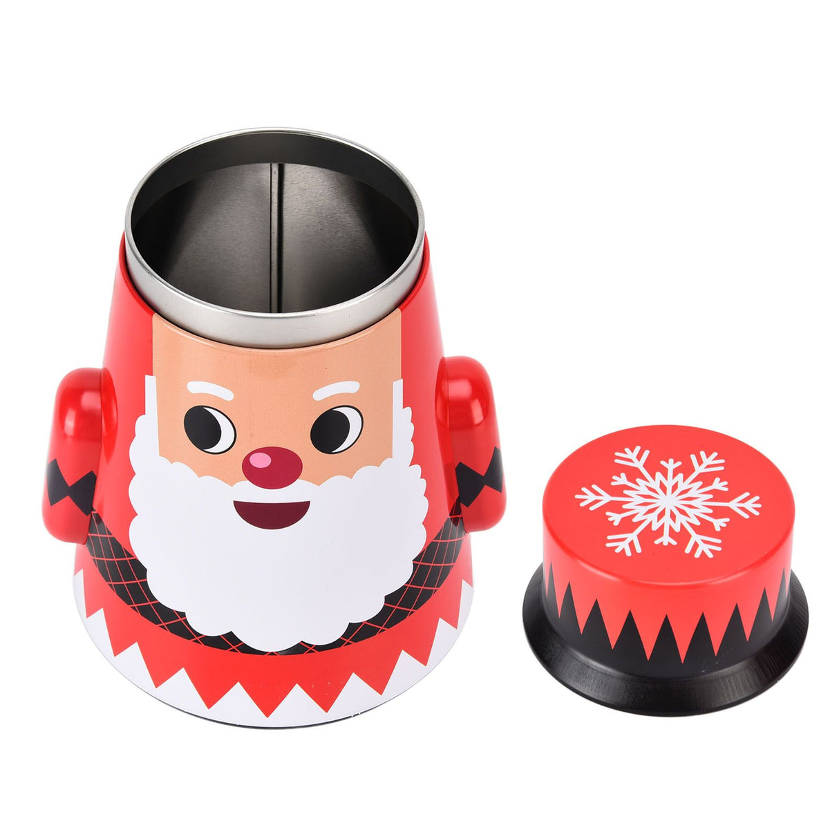 Christmas Candy Iron Box Roly Poly Design Santa Claus Snowman Candy Cans Storage BoxSanta Claus