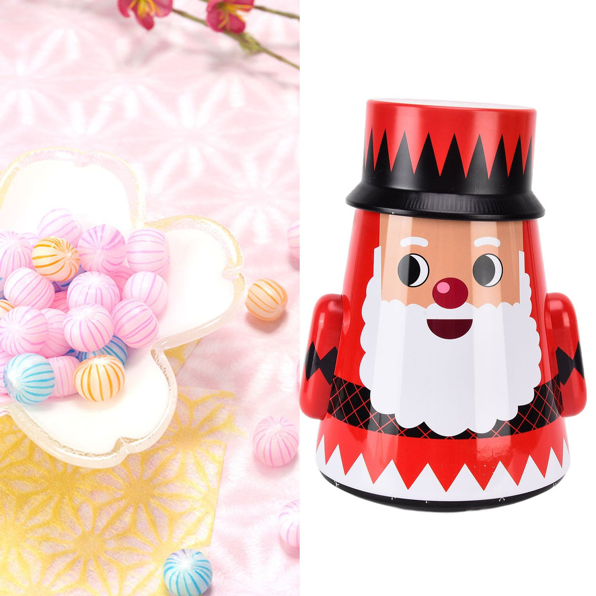 Christmas Candy Iron Box Roly Poly Design Santa Claus Snowman Candy Cans Storage BoxSanta Claus