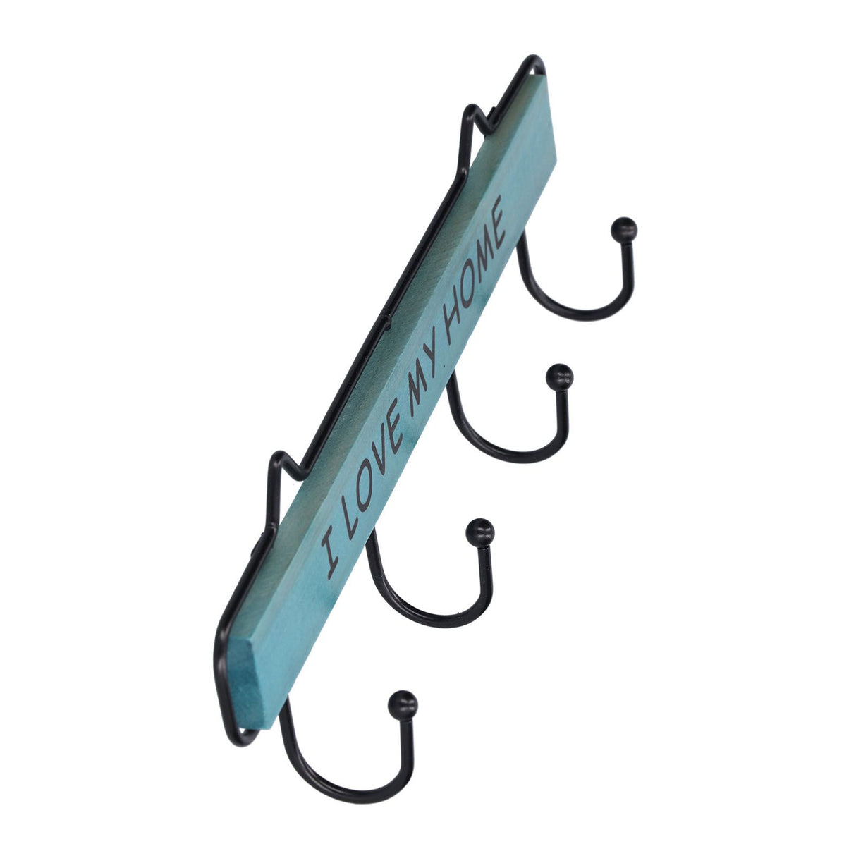 Wood Wall Hanger Wall Mounted Clothes Holder Coat Rack Key Hook for Cloakroom KitchenGreen