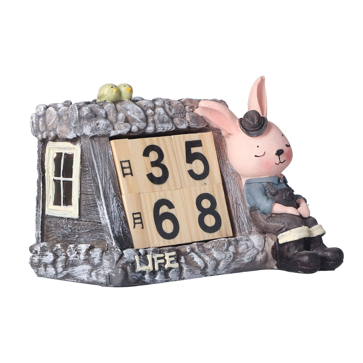 Innovative Rabbits Cabin Calendar Decorative TV Cabinet Decoration for Wedding Home Desktop