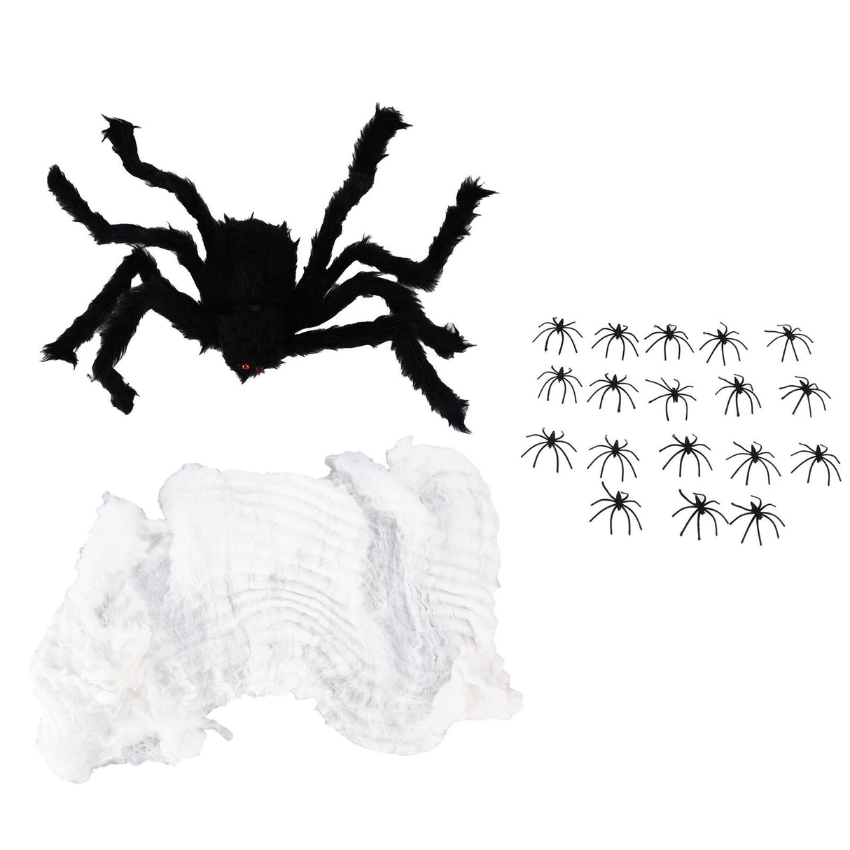 Decorative Spider Spook House Artificial Spider with Fake Cobweb for Party Halloween Festival Decoration