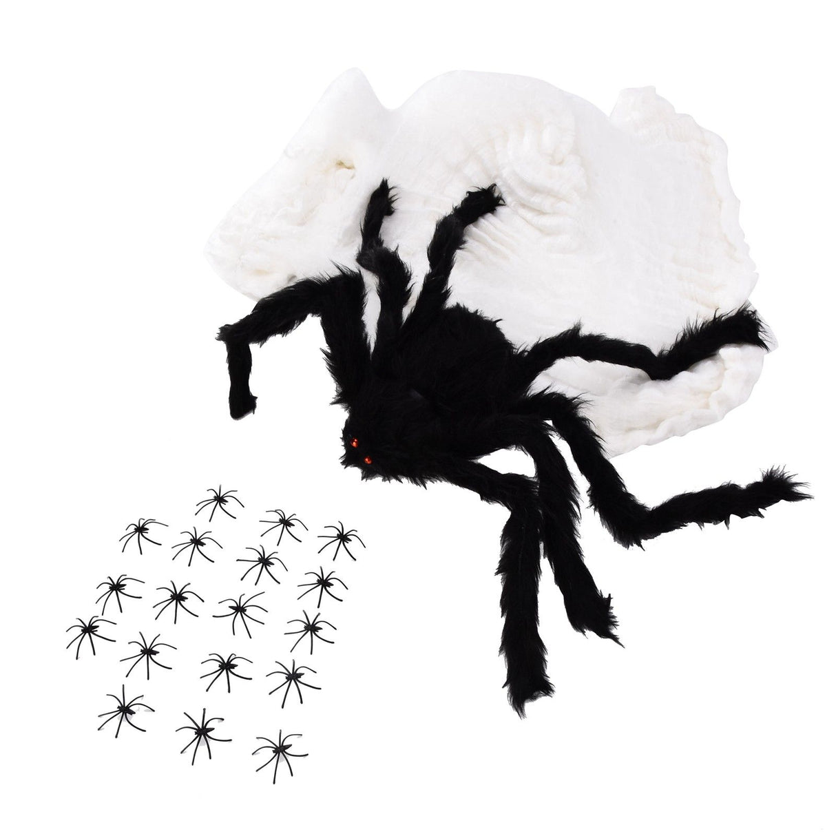 Decorative Spider Spook House Artificial Spider with Fake Cobweb for Party Halloween Festival Decoration