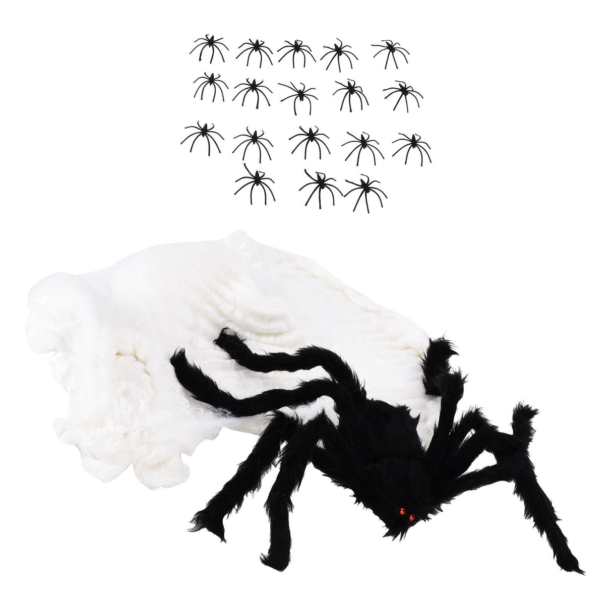 Decorative Spider Spook House Artificial Spider with Fake Cobweb for Party Halloween Festival Decoration