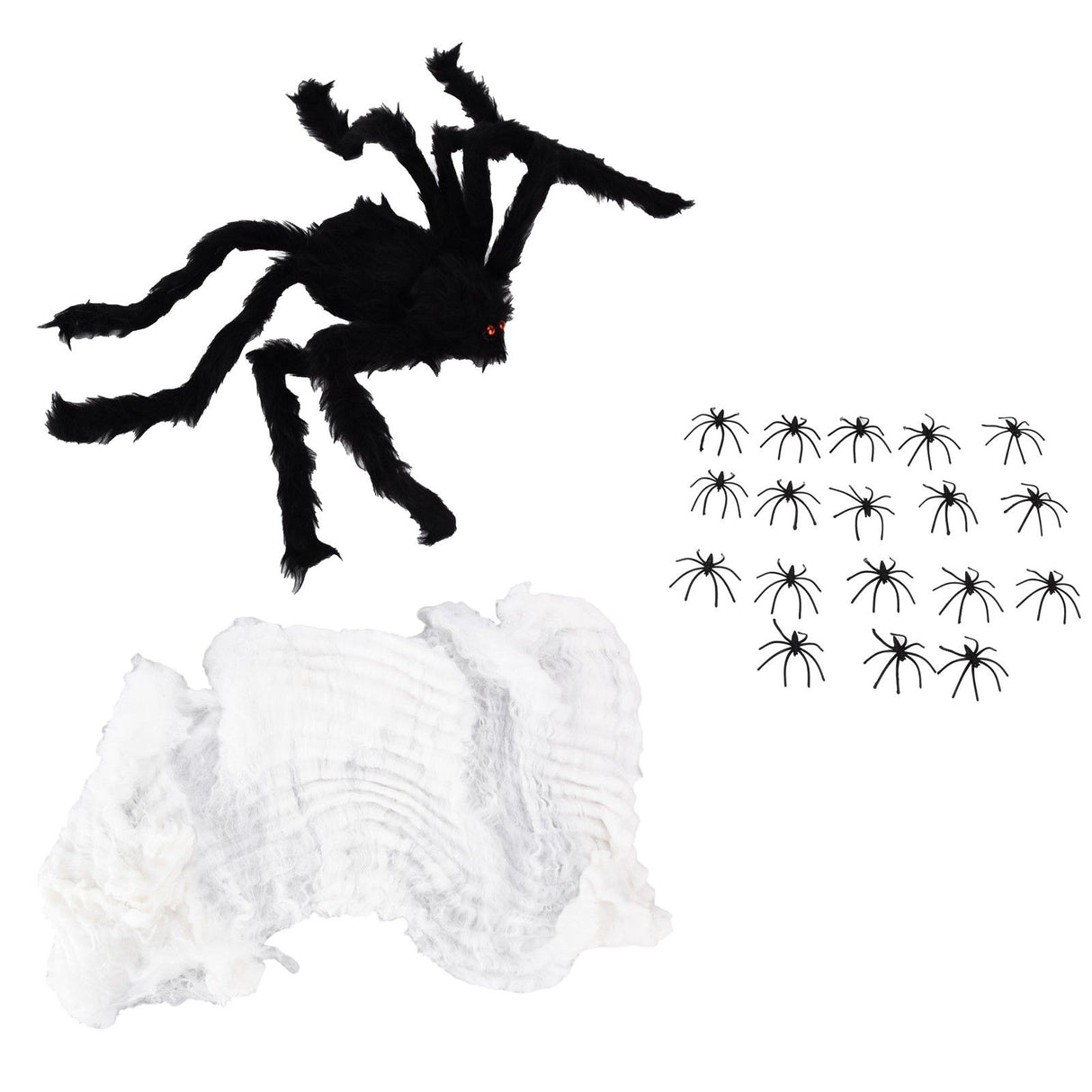 Decorative Spider Spook House Artificial Spider with Fake Cobweb for Party Halloween Festival Decoration