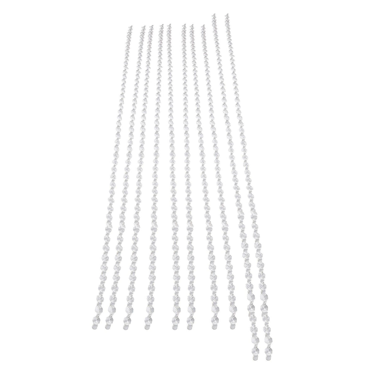 14mm Octagonal Bead String Acrylic Crystal Pearl Chains for Birthday Wedding PartyTransparent 10 Strips