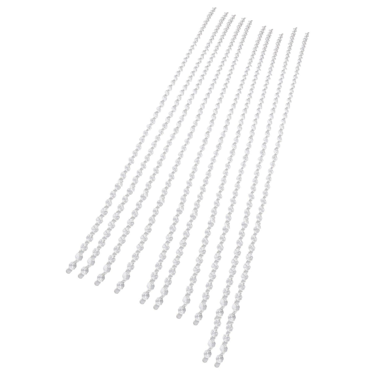 14mm Octagonal Bead String Acrylic Crystal Pearl Chains for Birthday Wedding PartyTransparent 10 Strips