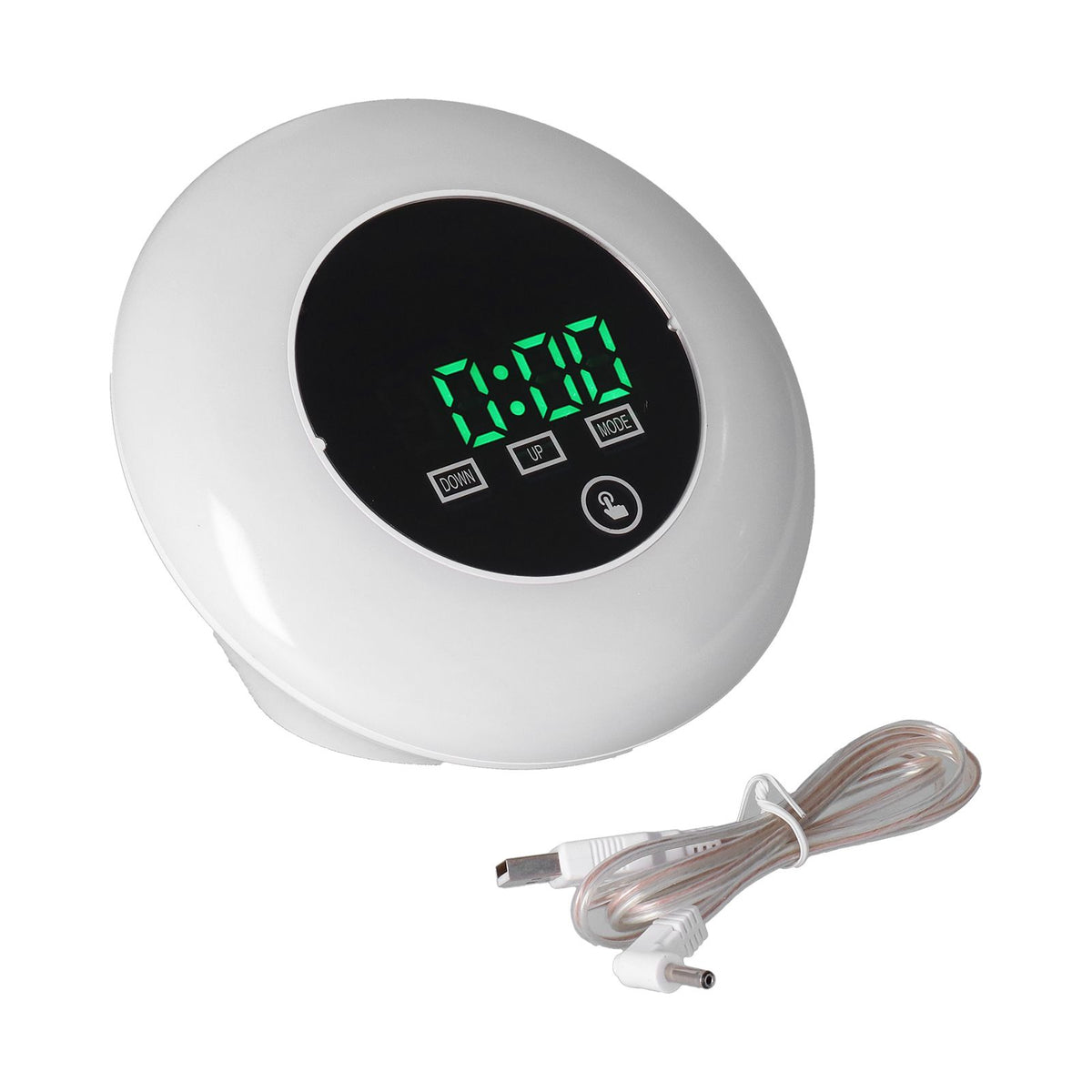 LED Digital Alarm Clock Mirror Clock Thermometer Clock 7 Color Electronic Clock for Bedroom OfficeGreen Word