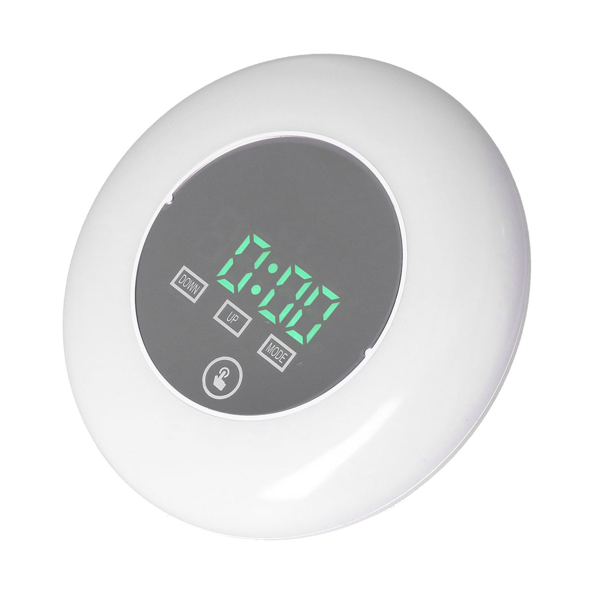 LED Digital Alarm Clock Mirror Clock Thermometer Clock 7 Color Electronic Clock for Bedroom OfficeGreen Word