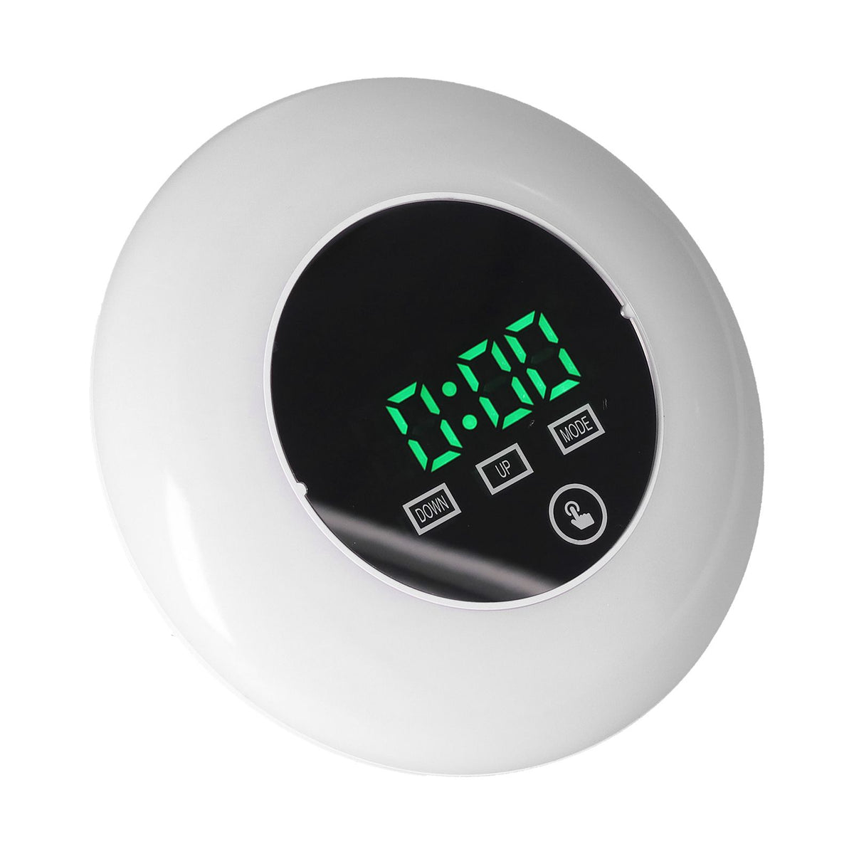 LED Digital Alarm Clock Mirror Clock Thermometer Clock 7 Color Electronic Clock for Bedroom OfficeGreen Word