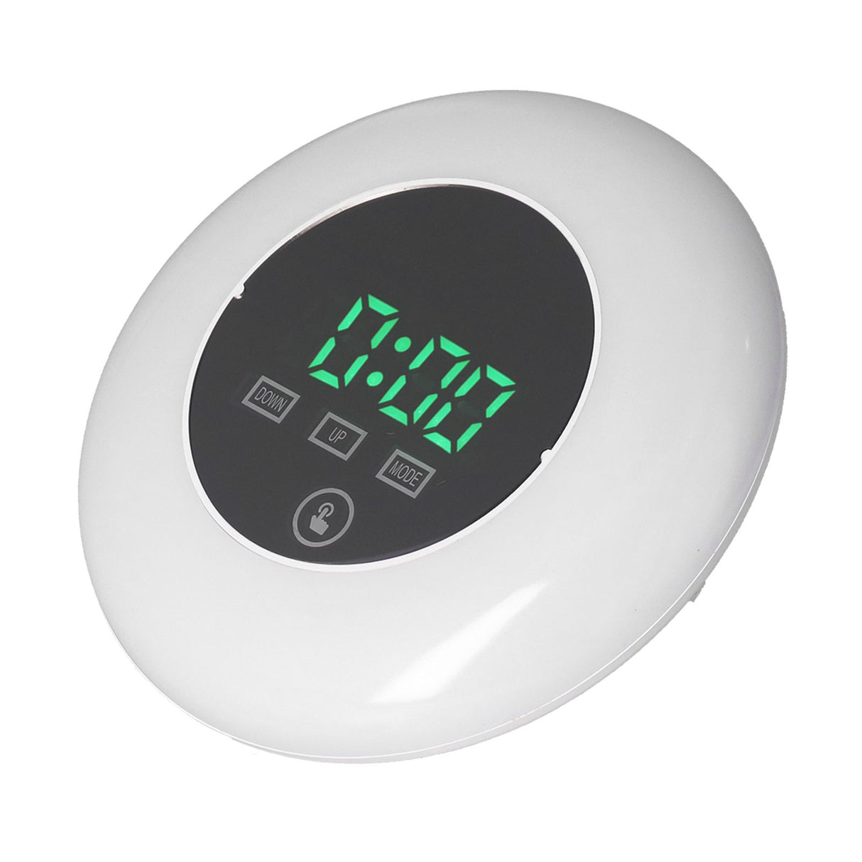 LED Digital Alarm Clock Mirror Clock Thermometer Clock 7 Color Electronic Clock for Bedroom OfficeGreen Word