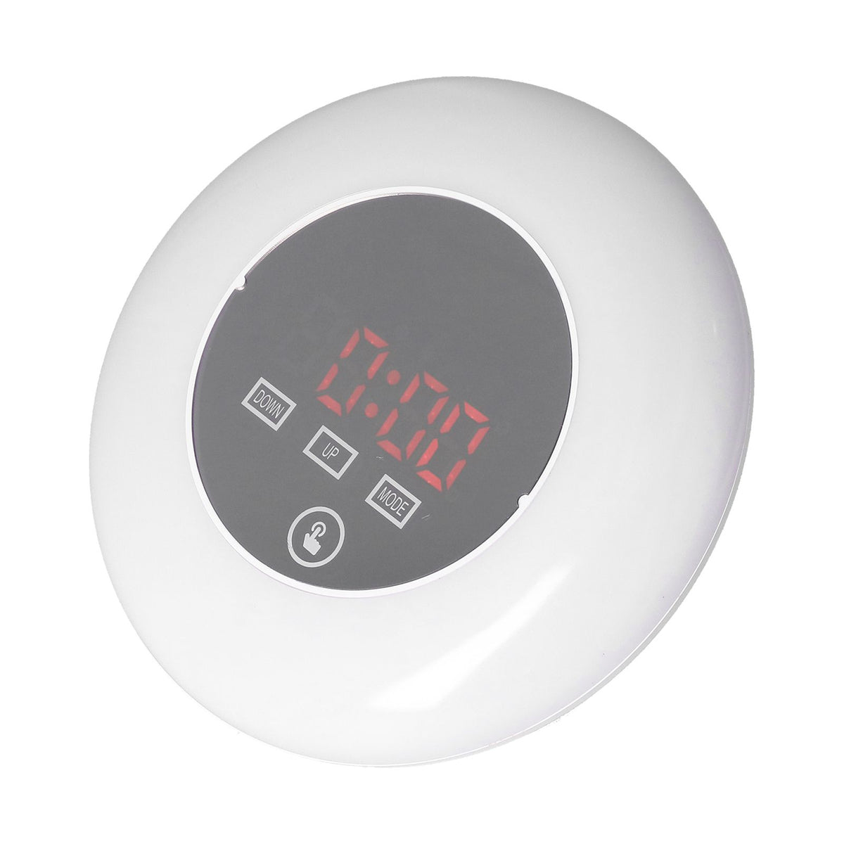 LED Digital Alarm Clock Mirror Clock Thermometer Clock 7 Color Electronic Clock for Bedroom OfficeRed Word