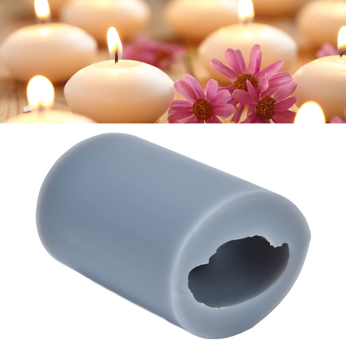 Silicone Skull Candle Mold 3D Skull Head Mold with Rubber Rings for Home Cake Decoration