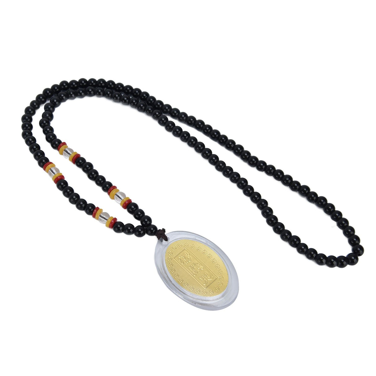 5Pcs Amulet Pendant Multi Purpose Exquisite Workmanship Simple Stylish Appearance Safe Healthy Car Pendant for DecorBlack Beads Red Yellow Transparent Beads